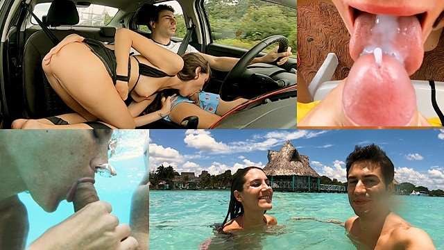 【MySweetApple】公路旅行狂吸吮！野外口爆闪光，骚情侣玩到飞起