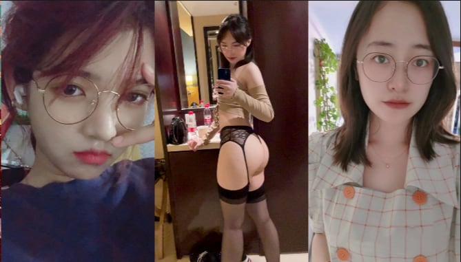 UPWC-616 HLBDY南昌眼镜妹母狗萧媚儿露脸做爱私拍口爆吞精后入足交